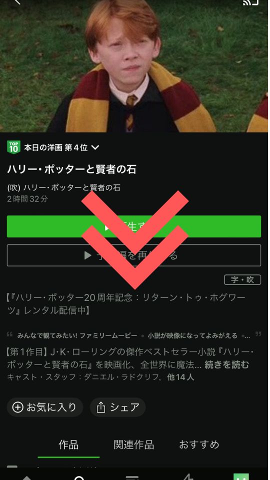 観たい作品を選び、表示する