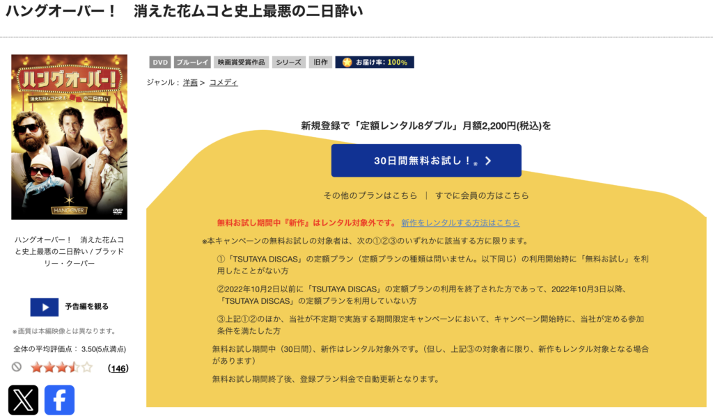 TSUTAYA DISCAS『ハングオーバー』