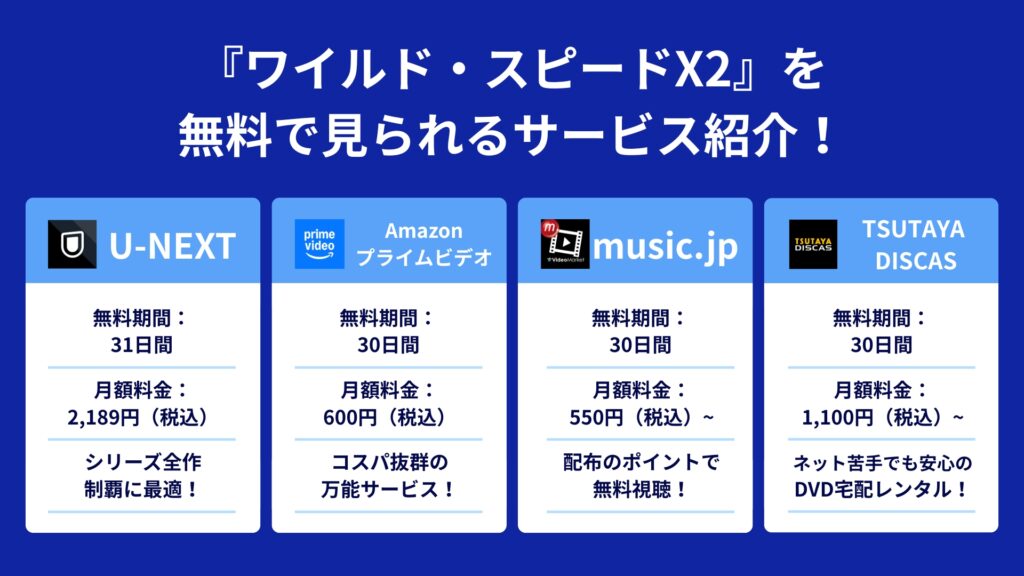 『ワイルド・スピード✕2』を無料で見られるサービスの紹介