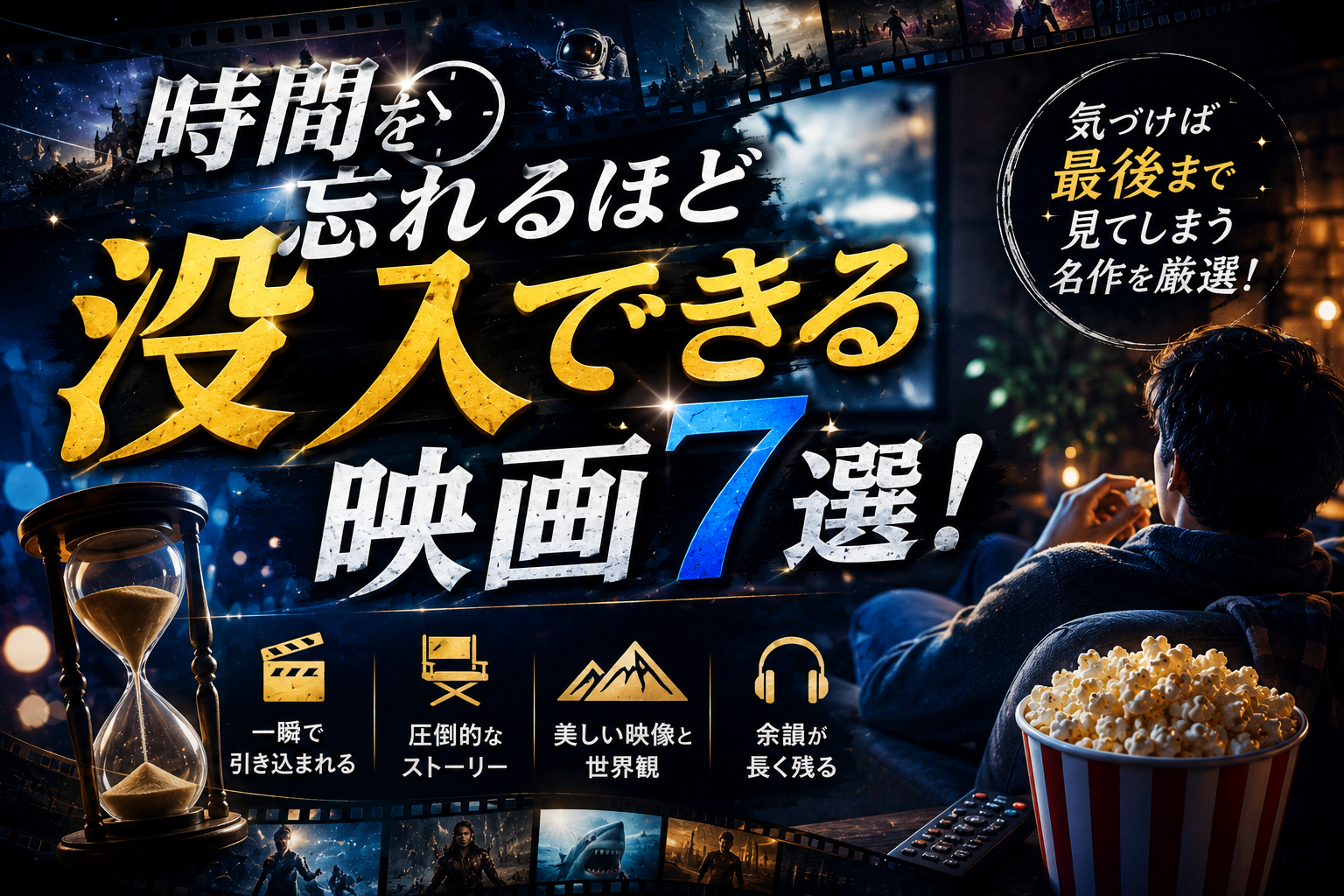 時間を忘れるほど没入できる映画7選!気づけば最後まで見てしまう名作を厳選!