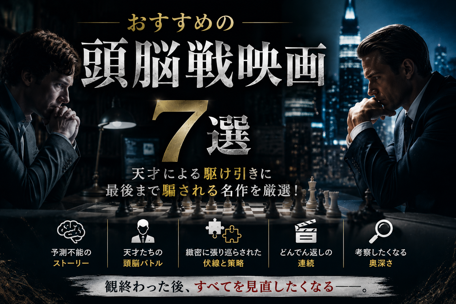 おすすめの頭脳戦映画7選|天才による駆け引きに最後まで騙される名作を厳選!